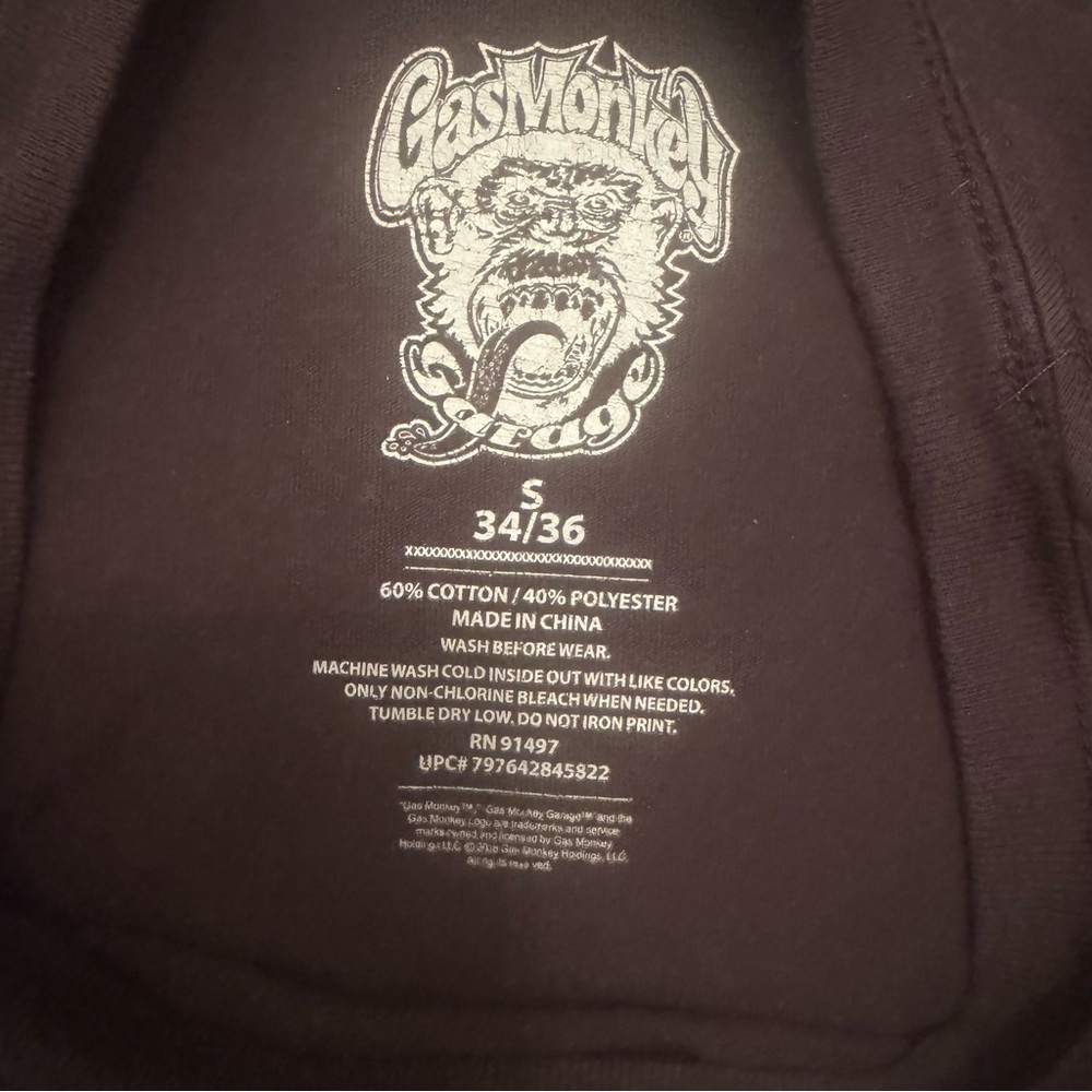 Gas Monkey Garage Skeleton Rider Long Sleeve T-Shirt Black Green Size S - Picture 6 of 7